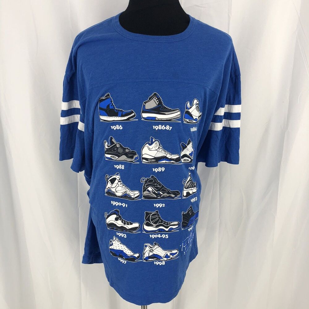 Retro Kicks Men's Evolution Of J’s Shoes Throughout The Years Tee T-Shirt 3XL